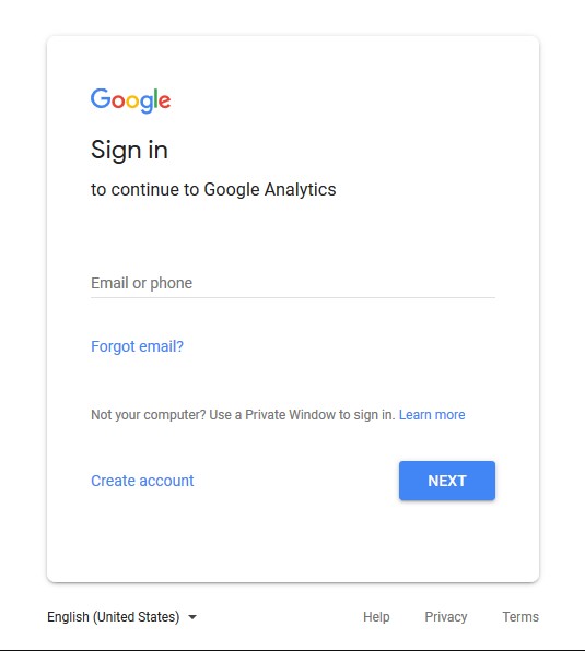 Đăng ký Google Analytics