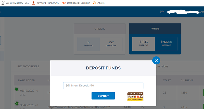 click chọn vào vị trí Deposit Fund